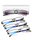 LUFF 4PCS Anti-Blu-Ray Reading Glasses Uv400,Sun