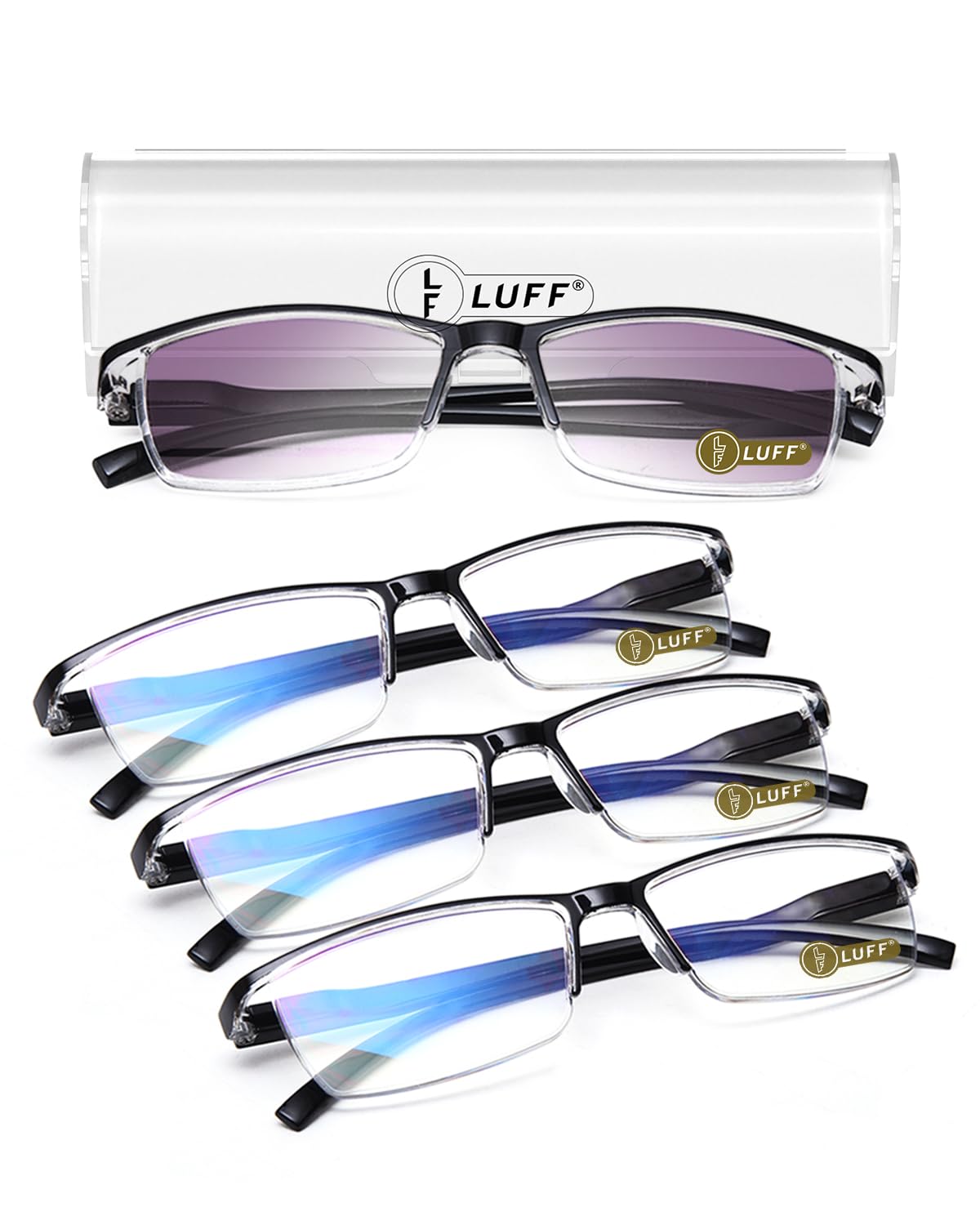 LUFF 4Pcs Anti-Blue-ray Reading Glasses Portable Ultra-Light Readers(3.75X) — image 1