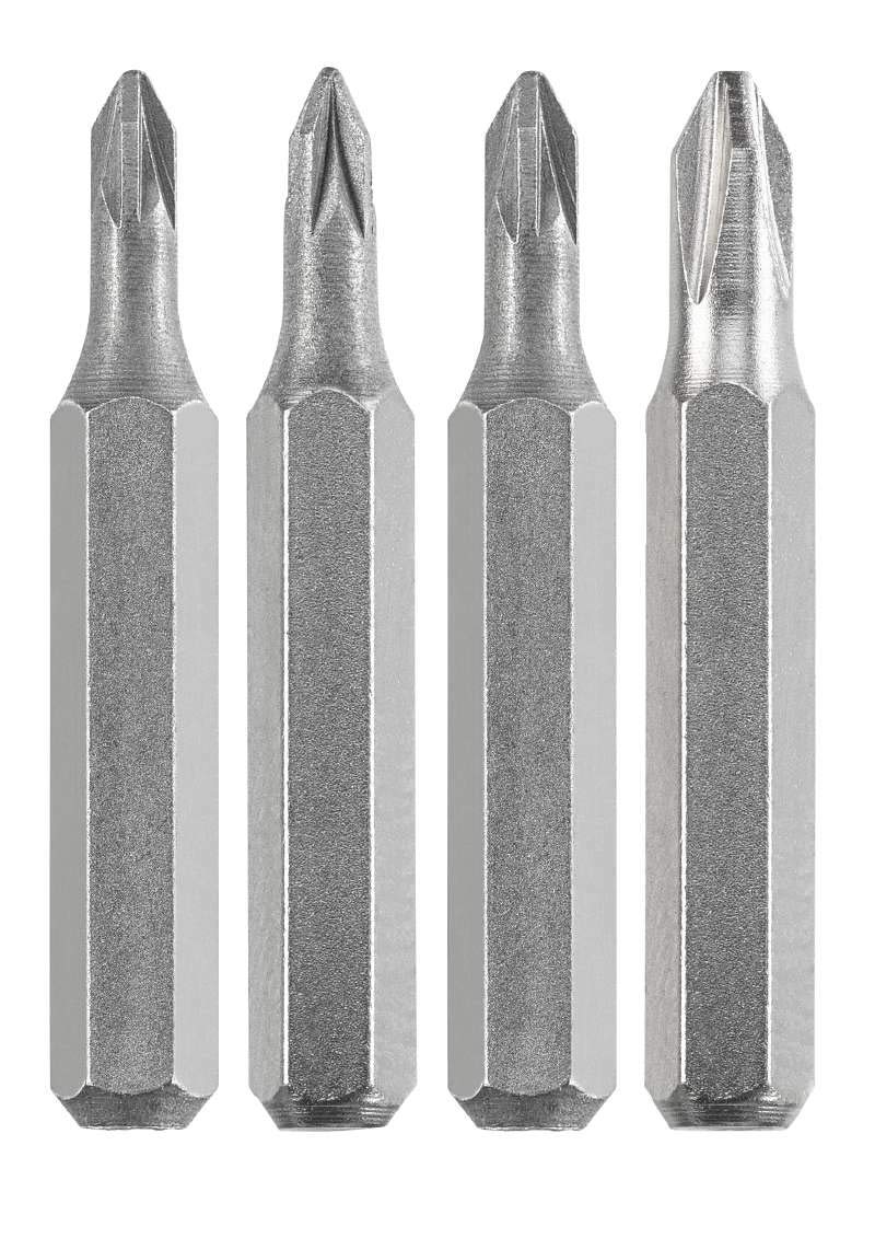 kwb Bit Set 28 -mm PZ-000, PZ-00, PZ-0, PZ-1 Micro Bit for Fine Mechanics (shaft 4-mm, TQ 60 steel, with retaining strip, for micro-bit holder)
