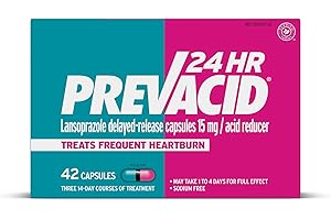 Prevacid 24HR Lansoprazole Delayed-Release Capsules, 15 mg/Acid Reducer, Proton Pump Inhibitor (PPI) for Heartburn Relief, 42 Count