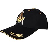 Freemason 3D Embroidered Adjustable Hat Mason Masonic Lodge Baseball Cap