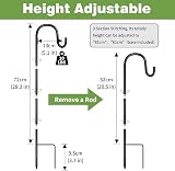 SEGNAYEN Shepherds Hook 81cm Set of 6 Black Garden Lantern Hooks view 2