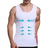Mens Slimming Compression Shirt, Body Shaper Workout Tank Top, Gynecomastia Tummy Control Undershirts - Change in Seconds
