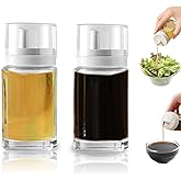 Kwude 2-Pack Leakproof Small Glass Oil and Vinegar Dispenser Bottles - 3.4oz (100ml) Each - Perfect for Kitchen and BBQ Use
