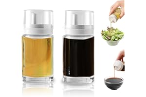 2-Pack Small Glass Oil and Vinegar Dispenser Bottles - 3.4oz (100ml) Each - Perfect for Kitchen and BBQ Use