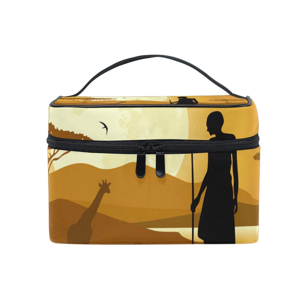Sunset African Tribal Ethnic Portable Makeup Cosmetic Bag Storage Bag