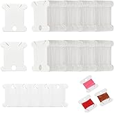 Oslynia 200 Pieces White Yarn Winder, Plastic Cross Stitch Supplies, Embroidery Floss Storage, Reusable Embroidery Thread Org