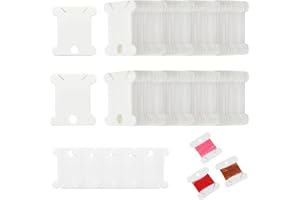 Oslynia 200 Pieces White Yarn Winder, Plastic Cross Stitch Supplies, Embroidery Floss Storage, Reusable Embroidery Thread Org