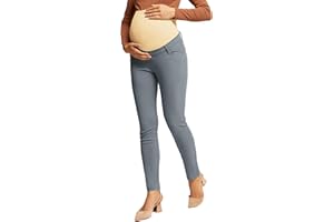 Maacie Maternity Work Pants High Stretchy Skinny Leg Business Casual Dress Pants with Pockets