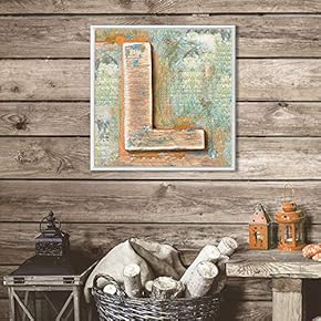 Framed Canvas Wall Art Alphabet Canvas Prints Home Artwork Decoration for Living Room,Bedroom - 16x16 inches