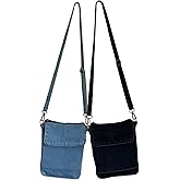 DIYYILIF 2 Pcs Small Denim Purses Blue Jean Shoulder Bag Retro Crossbody Bags Adjustable Cell Phone Bags for Women