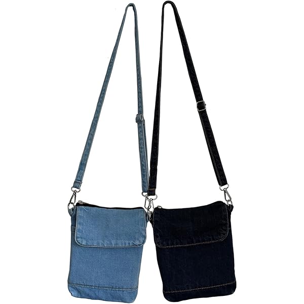 Denim Mini Crossbodytas Dames, Mobiele Telefoon Schoudertas Voor
