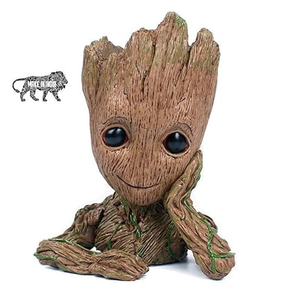 Forkls Baby Groot Model Action Figure Pen Stand Cum Flower Pot Planter Marvel Figure (6.1 Inchs X 4.3 Inchs X 2.8 Inchs)
