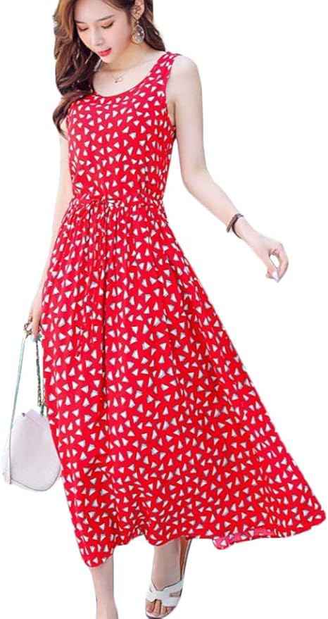 Amazon Yyq Shop ロングワンピース レディース 夏 ノースリーブ ワンピース 花柄 リゾートワンピース マキシ丈ボヘミアン ドレス 袖なし 大きいサイズ ワンピ ワンピース チュニック 通販