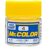 Mr. Hobby C4 Gloss Yellow 10ml Bottle, GSI Mr. Color