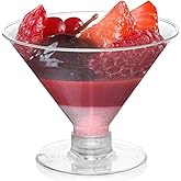 Frcctre 80 Pack Disposable Plastic Cocktail Glasses, 5 OZ Plastic Mini Martini Glasses, Clear Mini Dessert Glass Parfait Cups