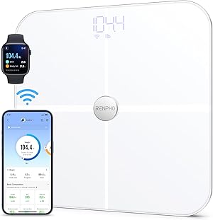 RENPHO Körperfettwaage WLAN Fitness Tracking Waage mit Körperfett und Muskelmasse, Personenwaage mit Körperfettanalyse & Überwacht 13 Körperwerte für Ihre Gesundheit