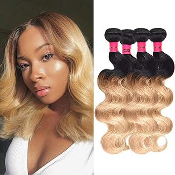 Amazon Com Wome 4 Bundles Brazilian Ombre Blonde Curly Remy Hair