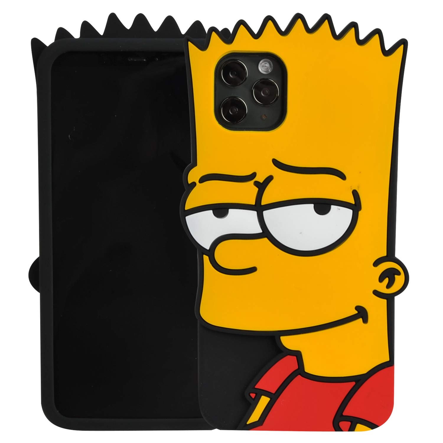 Phenix ColorCartoon Case for iPhone 11 Pro Max 6.5", 3D Cute Soft Silicone Rubber Protective Gel Back Cover for Kids Girls (Bart Simpson, iPhone 11 Pro Max 6.5")