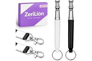 ZeriLion 2 Pack Dog Whistle for Barking Control & Recall Training - Adjustable Ultrasonic Silent Whistle with Lanyard for All Dogs, Professional Pet Whistle Neighbor Dog Solution & Deaf Pet Aid