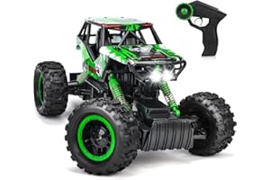 DOUBLE E 1:12 Scale Large Remote Control Car Monster Trucks for Boys with Head Lights 4WD Off All Terrain RC Car Rechargeable Vehicles Xmas Gifts for Kids