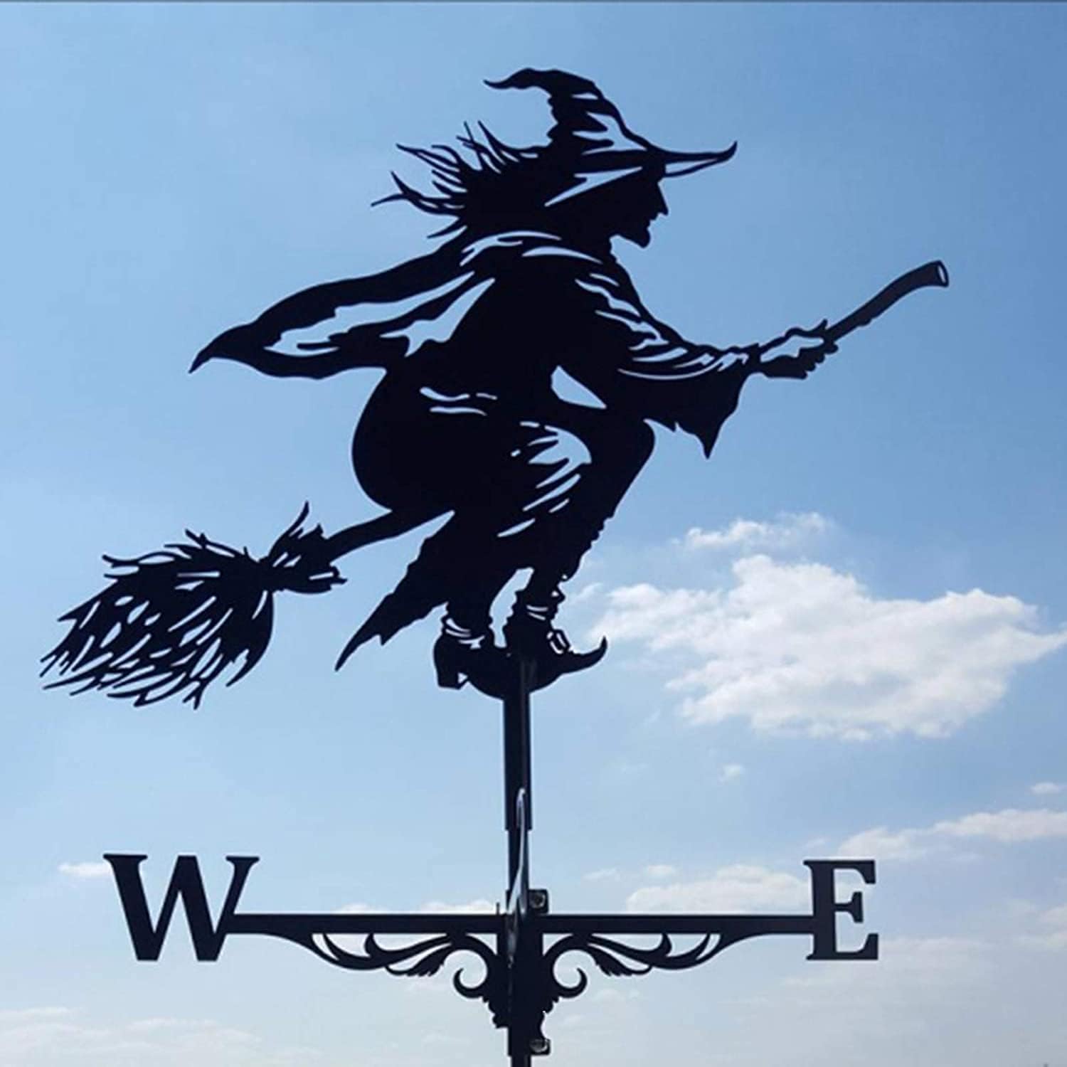 Weathervanes - Alnicov Witch Metal Weathervane,Stainless Steel Weather Vane with Roof Mount Roof Garden Decorations for Outdoor Farm Yard Garden Gazebo