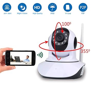DHYBDZ 2MP drahtlose Wi-Fi-Überwachungskamera P2P HD 1080P Infrarot-Babyphone mit Wechselsprechanlage