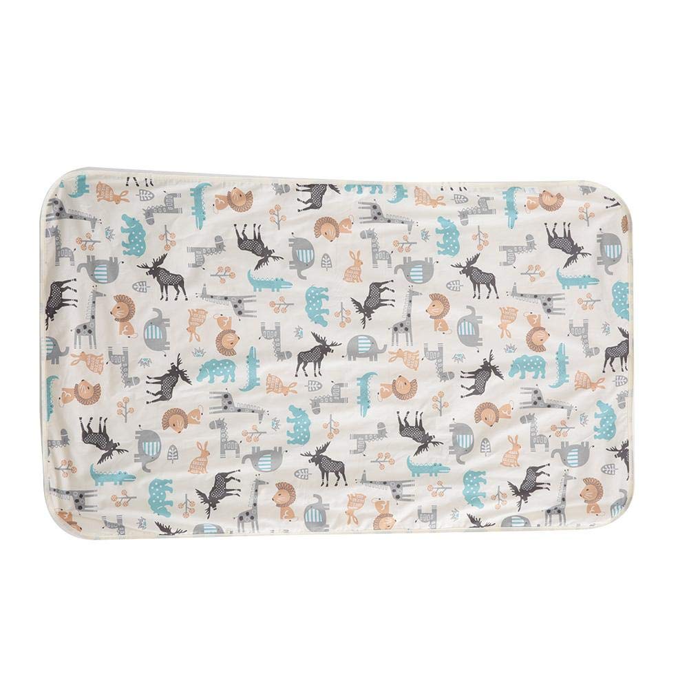 3 Layers Cotton Waterproof Baby Urine Pad Bed Nappy Liner Diaper Changing Mat for Baby Toddler Children and Adults with Incontinence 29.5x47.2Inch(Beige + Deer)