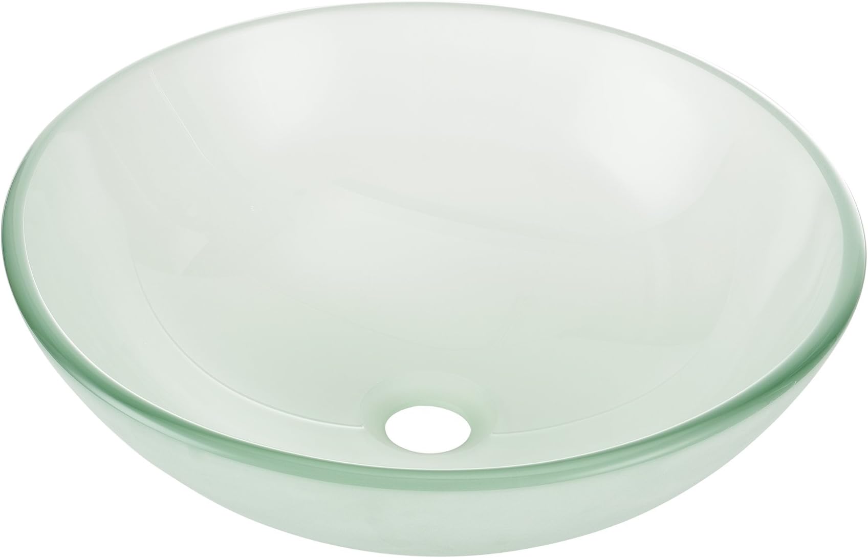 [neu.haus] Glass Wash Basin Sink round - Countertop Basin Worktop (42x42cm) frosted - Surface Mounted