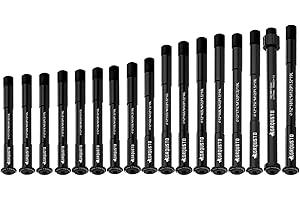 GRQUSTO 1.5mm Thread Pitch Front Rear Thru Axles for Road Mountain Bicyle Suspension Forks Rigid Forks and Bike Rear Frame, 6061 Aluminium Alloy Boost Through Axle: 12mm x 117mm to 181mm Includes 17 Lengths