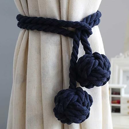 1pair Handmade Cotton Curtain Tie Back Tiebacks Clip Tassels
