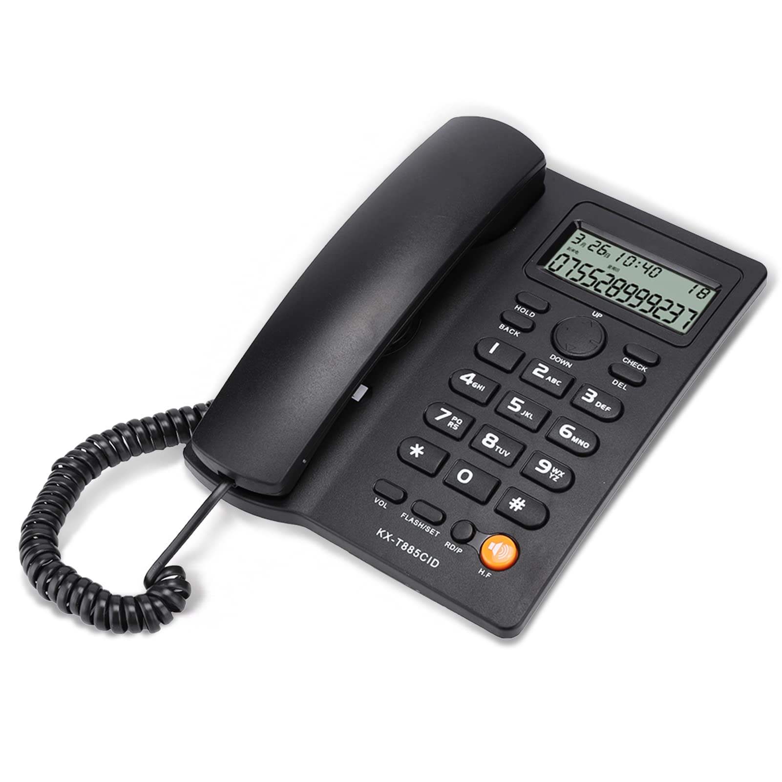 Photo 1 of Wired Landline Telephone,with Display/Call Waiting,Hands- Call,Integrated Mute Noise Reduction Function,Suitable for Home Office Hotel Desktop (Black)