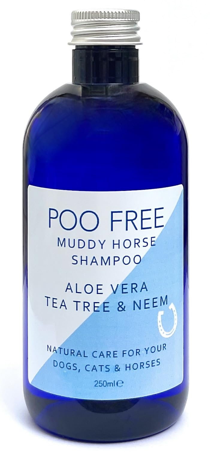 POO FREE Tea Tree & Neem Muddy Horse Shampoo – Deep Cleansing & Skin Resilience – 99% Natural Origin – pH Balanced for Equine Skin – Mud Fever Support – Vegan – UK Made – 250ml
