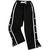 RoseSeek Boy's Split Snap Button Sweatpants High Elastic Waist Straight Leg Loose Pants Joggers Athletic Trousers