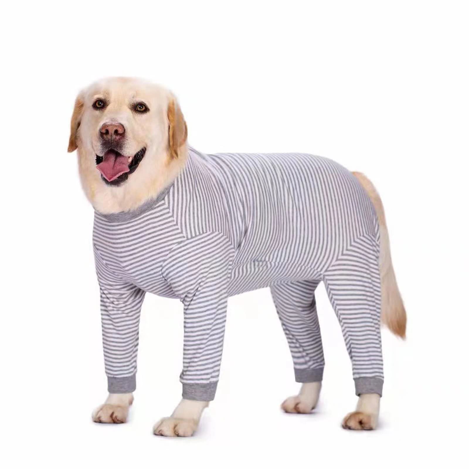 Yeapeeto Dog Onesie Surgery Recovery Suit for Large Medium Bodysuit Dogs Pajamas PJS Full Body for Shedding, Prevent Licking, Wound Protection, Cone Alternative(4XL, Grey) — image 1