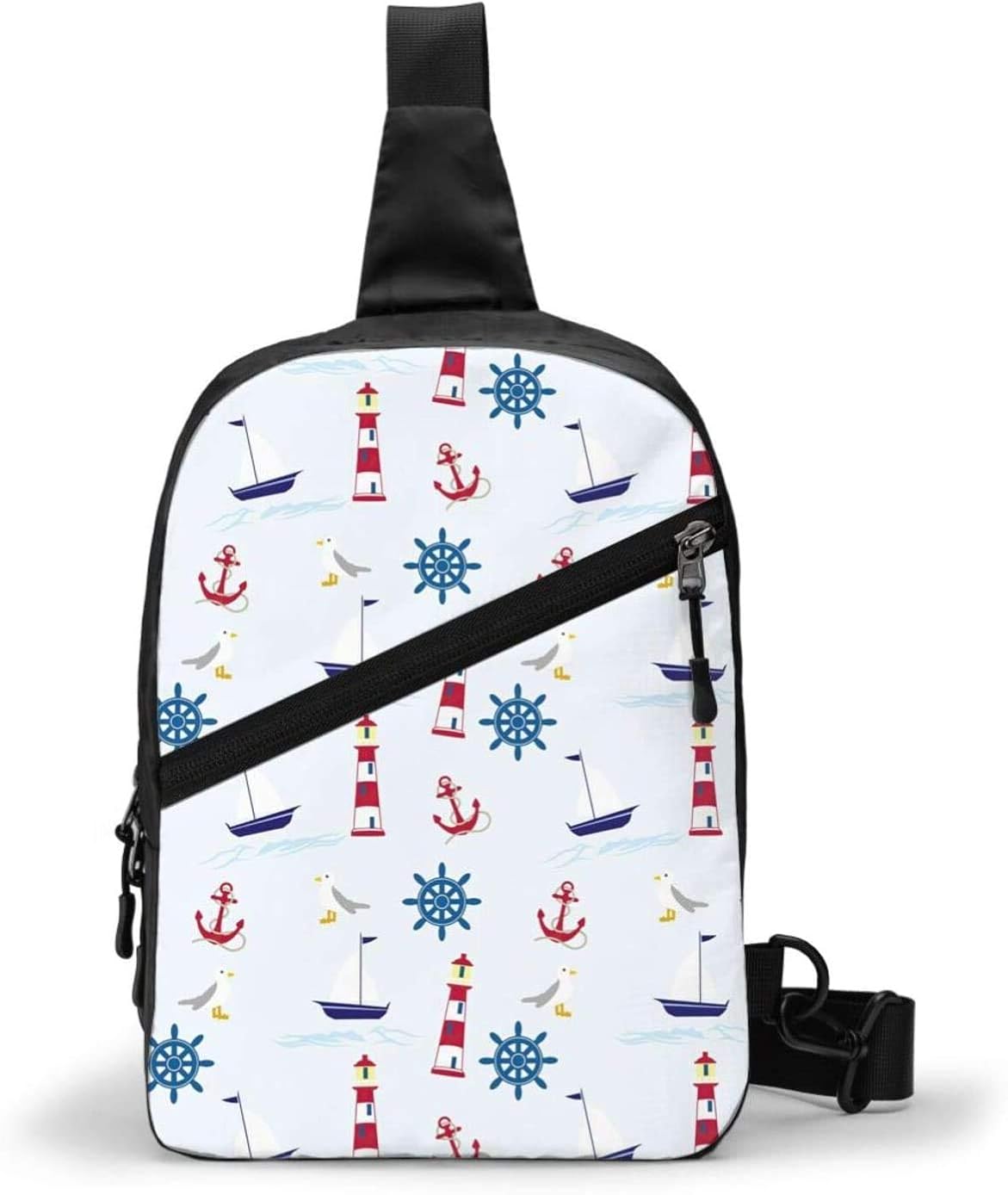 Nautical Sling Bag, Crossbody Shoulder Chest Outdoor Hiking Travel