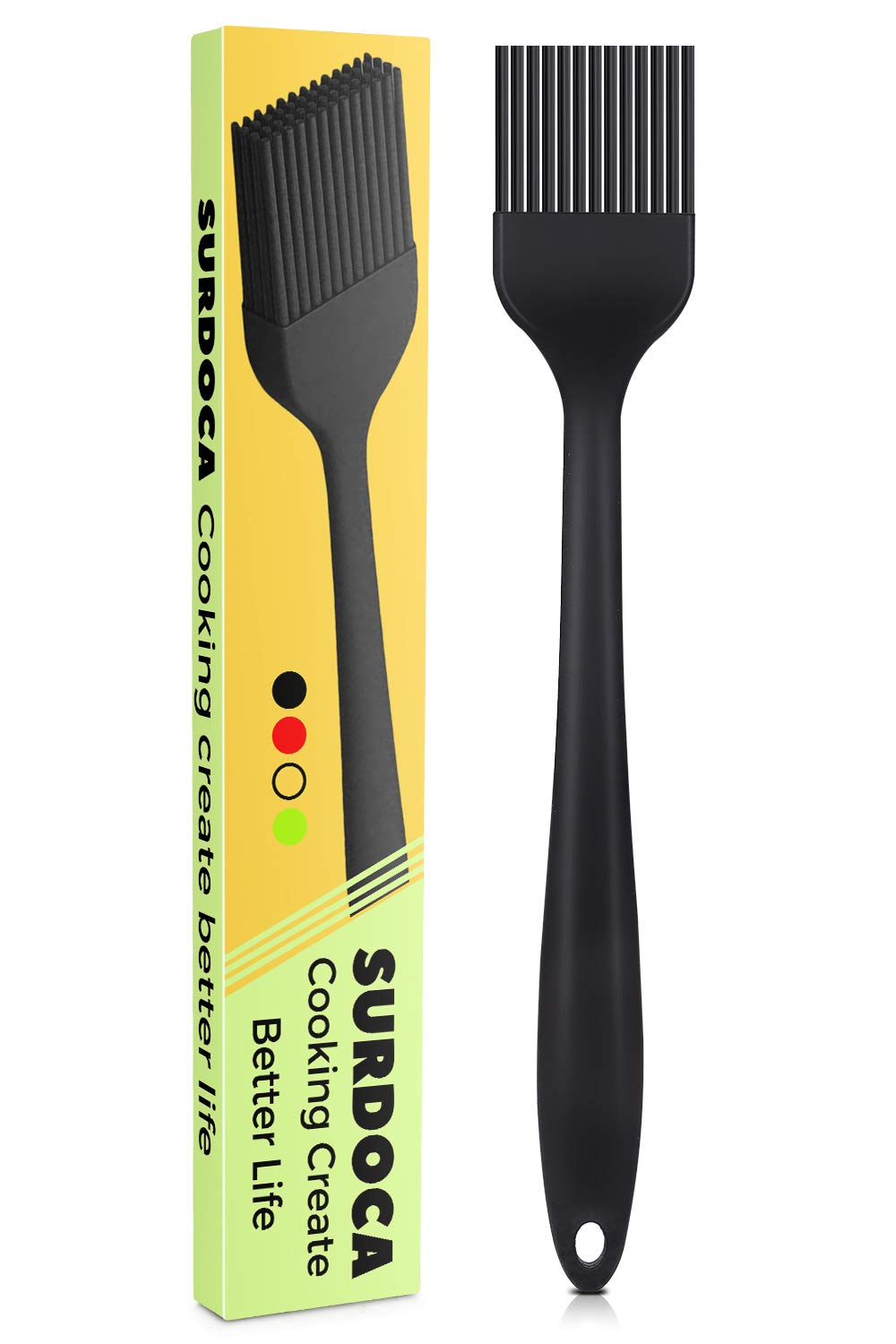 SURDOCA Silicone Basting Brush Pastry Brush - 1P 8.2" High Heat Resistant Nonstick Brushes for Kitchen Baking, Stainless Steel Core Design, BPA Free - Outdoor Dining Barbecue Utensils Basting Brushes