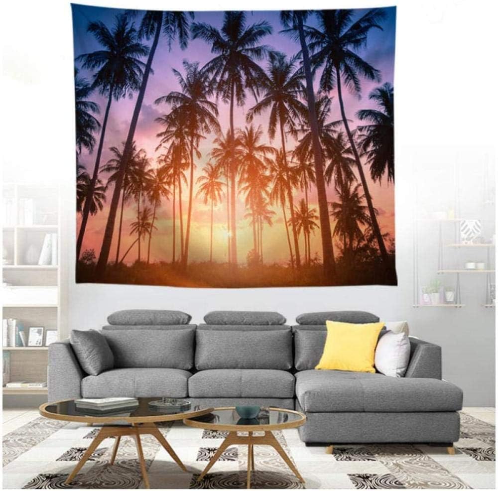 QAZX Palm Tree Beach Sunset Tapices para Colgar en la Pared Manta de