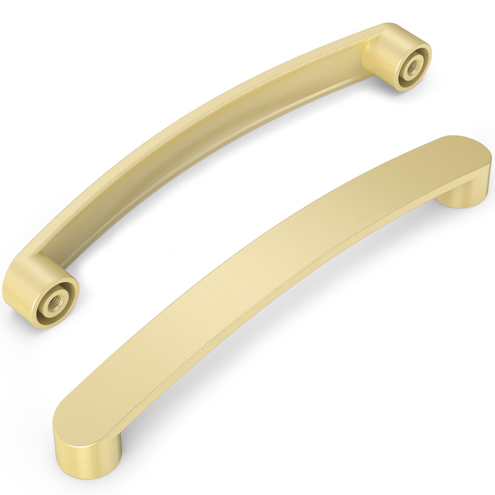 FURNIWARE Pack of 10 Furniture Handles, 160 mm Hole Spacing, Cabinet Handles, Kitchen Handles, Brass Handles, Furniture Drawer Handles, Handles for Kitchen Cabinets, Cupboards, Drawer Handles