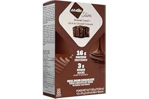 NuGo Slim Brownie Crunch, 16g Vegan Protein, 3g Sugar, 7g Fiber, Low Net Carbs, Gluten Free, 12 Count