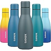 BJPKPK 12oz Water Bottles Stainless Steel Double Wall Vacuum Insulated Small Water Bottles for Travel,Deep Grey