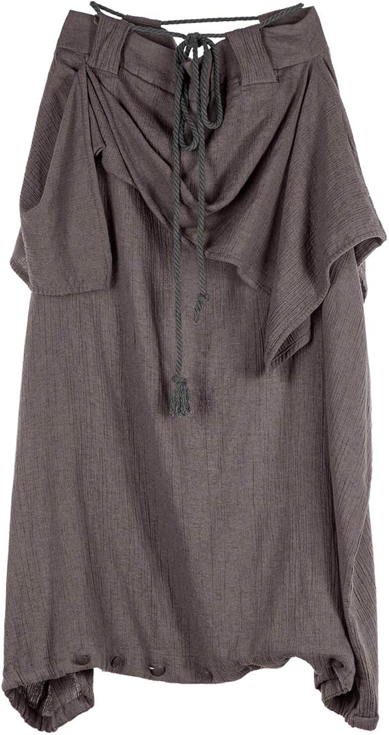 Women's Vintage Linen Cotton Harem Pants Baggy Bohemian Wide Leg Pants: Clothing