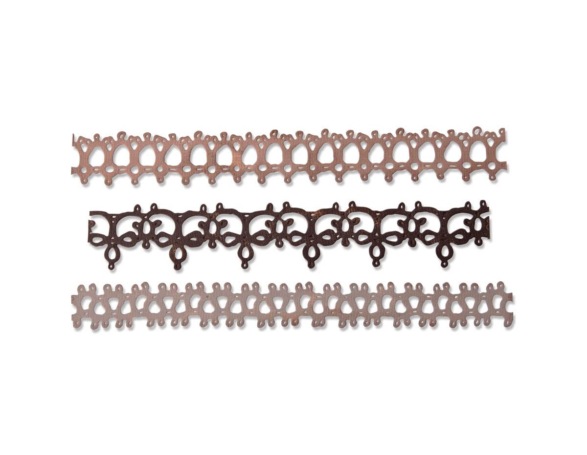 Sizzix Thinlits Die Set 3 Pack 664413 Crochet #2 by Tim Holtz, Plastic Paper, Multi-Colour, One Size