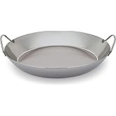 Matfer Bourgeat Black Carbon Steel Paella Pan, 15 1/2"