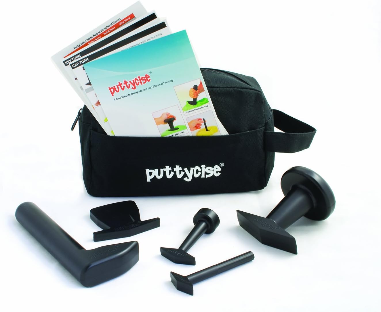 Puttycise Theraputty Tool - 5-Tool Set (Knob, Peg, Key and Cap Turn, L-bar), with Bag: Health & Personal Care