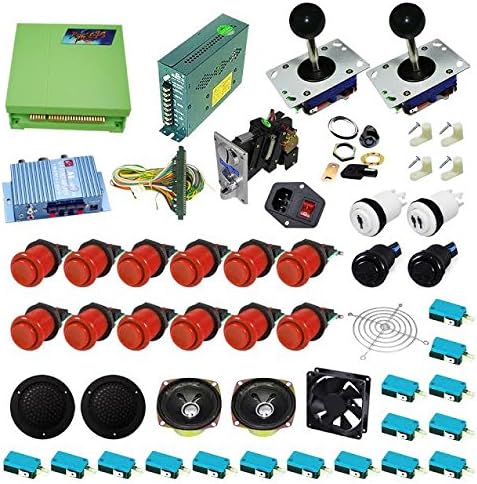 DIY Arcade 680 Games 2 Player FULL JAMMA Ultimate Arcade Machine Kit (All Red bundle)