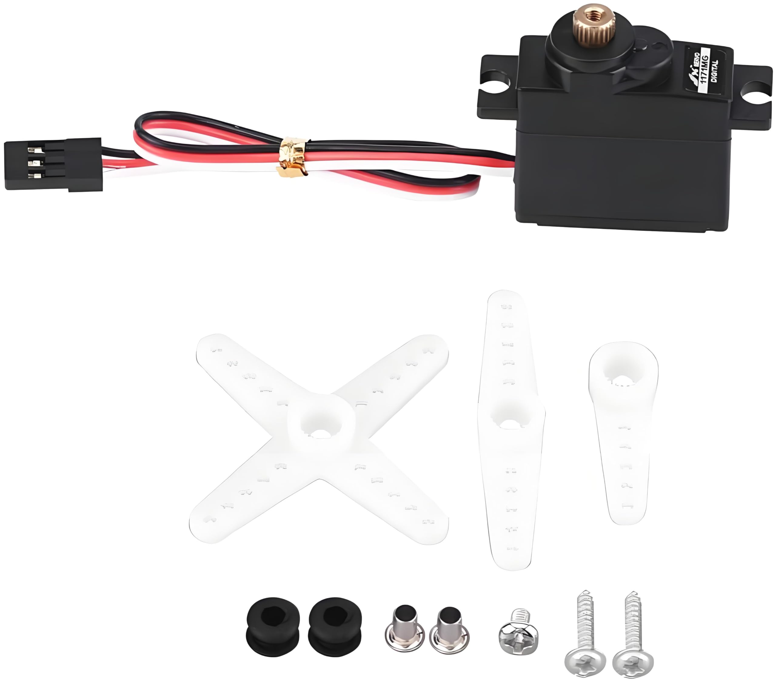 RC Digital Servo, 17g 4.8-6V Analog Servo Mini Micro Metal Gear Servo for RC Fixed Wing Airplane