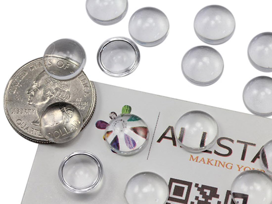 Allstarco 11mm Round Clear Magnifying Acrylic Cabochons, Plastic Gems for Jewelry Making, DIY Earrings, Pendants - 100 Pieces