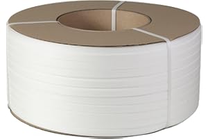 PACKAGEZOOM 1/2" Strapping 9900 Ft Machine Grade 8x8 Core Polypropylene Heavy Duty Grade Strapping, 2 Rolls, White