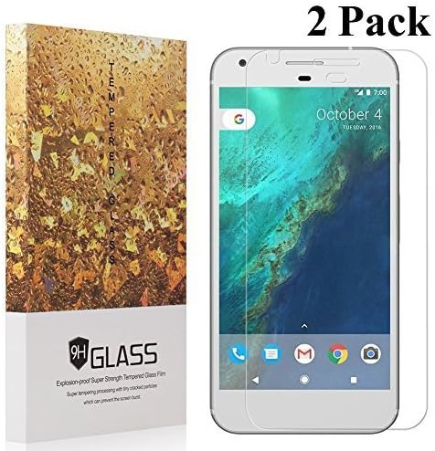 Google Pixel XL Screen Protector,[2 Pack] YMAKSI Bubble Free Anti Fingerprint Ballistic Tempered Glass, Premium Screen Protection for Google Pixel XL,Lifetime Replacement Warranty